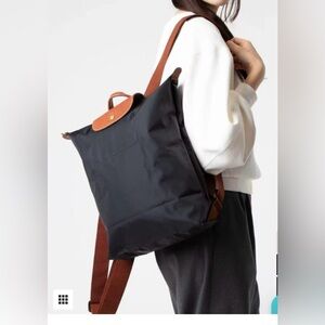 Longchamp Le Pliage Original Medium Backpack Recycled Canvas black